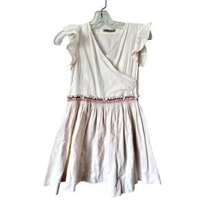 Pudu girls blush pink faux wrap sleeveless dress size 9/10